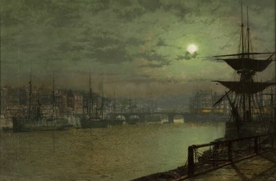 Baiting the Lines, Whitby by John Atkinson Grimshaw